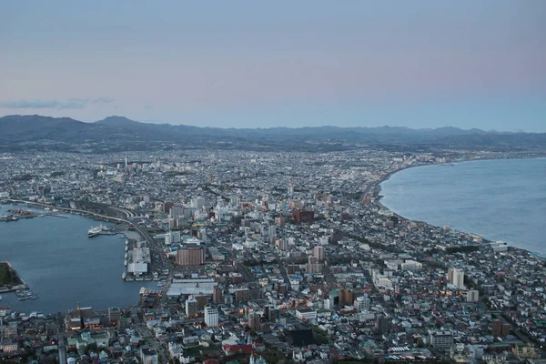 Nattutsikt från Mount Hakodate — Stockfoto