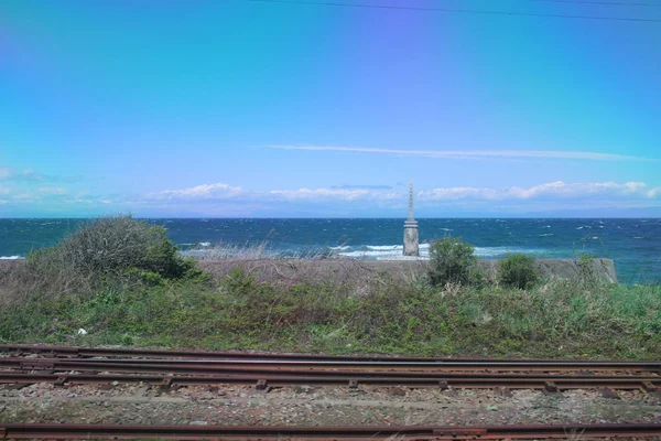 Vista da janela do trem de Sapporo para Hakodate — Fotografia de Stock