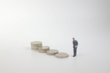 Mini iş şekil stand sikkeler üzerinde 