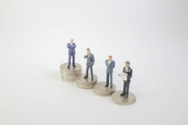 Mini iş şekil stand sikkeler üzerinde 