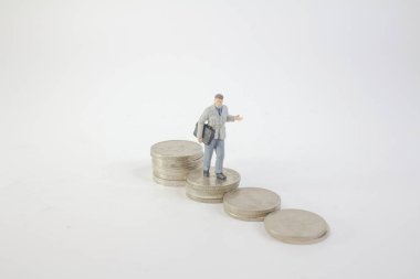 Mini iş şekil stand sikkeler üzerinde 