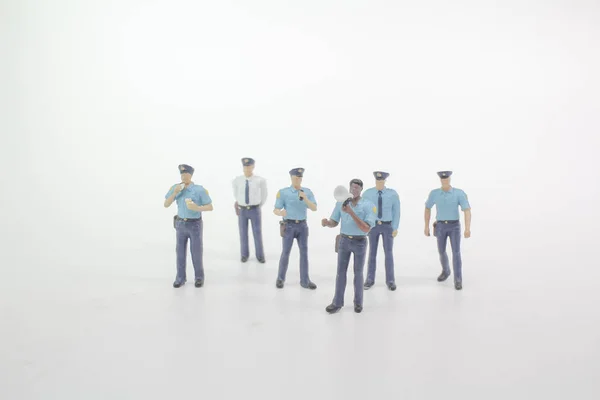 Min policji w białej płyty — Zdjęcie stockowe