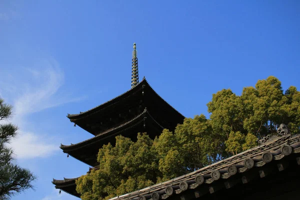 Torre Madeira Templo Kyoto — Fotografia de Stock