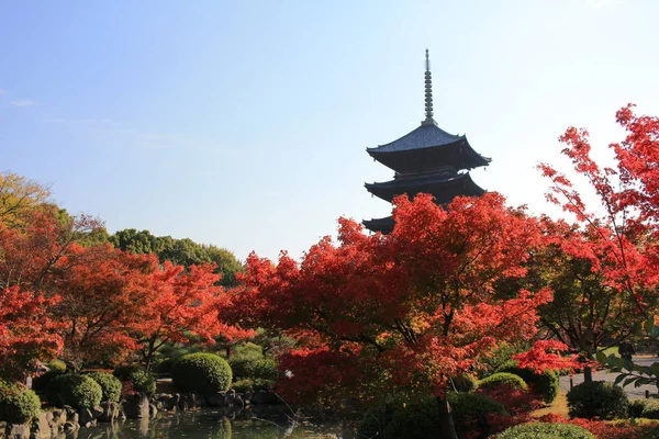 Der Hölzerne Turm Des Tempels Kyoto — Stockfoto