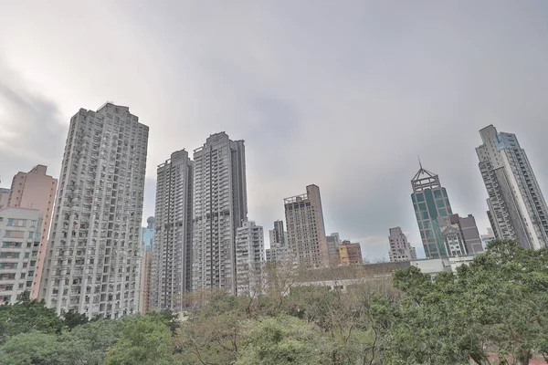 Área residencial no nível médio hong kong — Fotografia de Stock