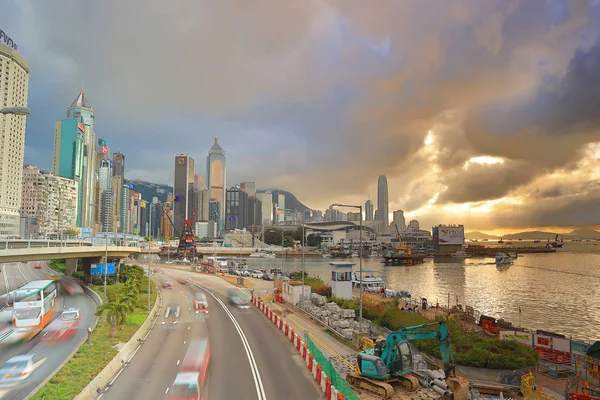 Die gloucester road day view, hong kong — Stockfoto