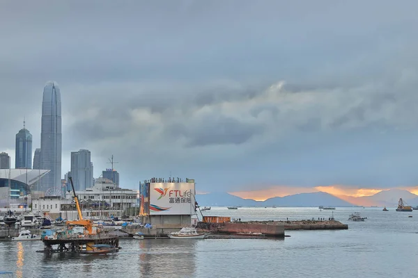 Nézd meg Skyline Hk tájfun menedék — Stock Fotó