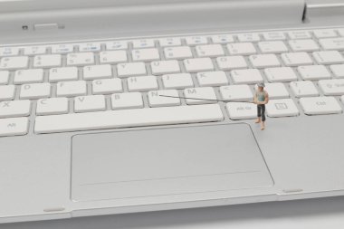 Mini figür ağ işinde Phishing.