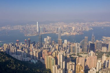 09 Ekim 2019 Victoria Tepesi Hong Kong gündüz manzarası