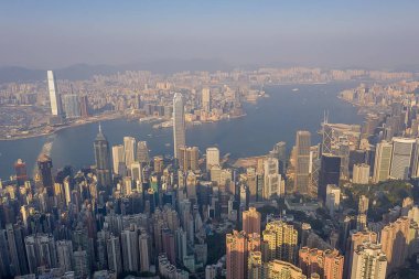 09 Ekim 2019 Victoria Tepesi Hong Kong gündüz manzarası