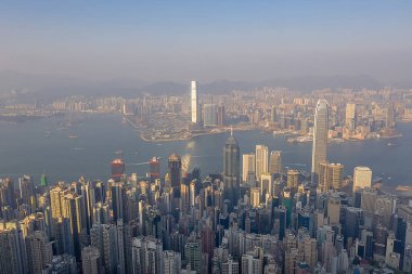 09 Ekim 2019 Victoria Tepesi Hong Kong gündüz manzarası