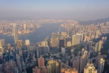 09 Ekim 2019 Victoria Limanı, The Peak Hong Kong Skyline Citysc