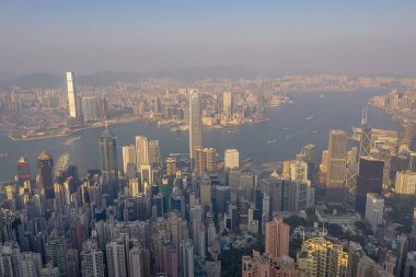 09 Ekim 2019 Victoria Tepesi Hong Kong gündüz manzarası