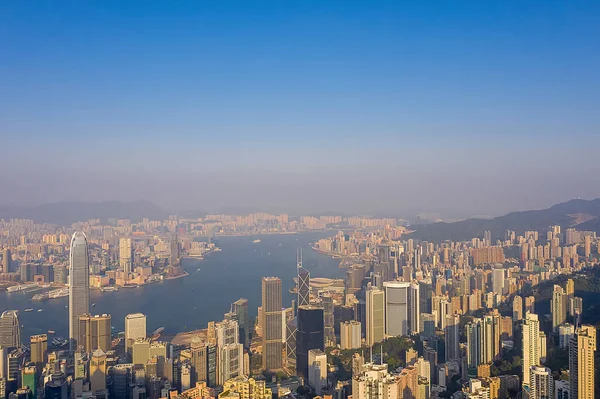 09 Ekim 2019 Victoria Tepesi Hong Kong gündüz manzarası — Stok fotoğraf