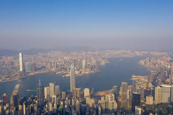 09 Οκτ 2019 Victoria Peak View of Hong Kong day time — Φωτογραφία Αρχείου