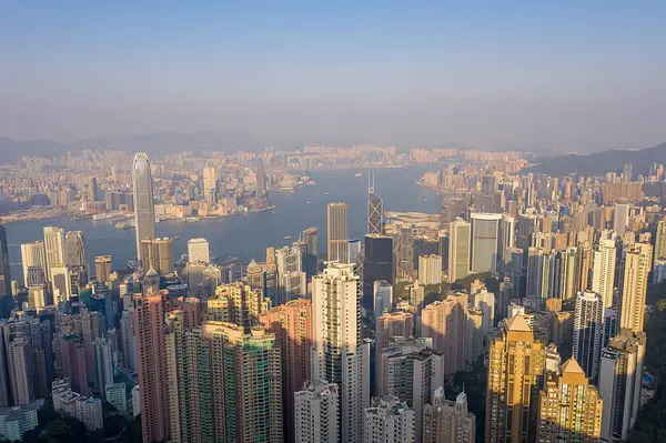 09 Οκτ 2019 Victoria Peak View of Hong Kong day time — Φωτογραφία Αρχείου