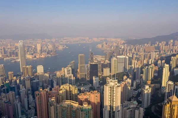 09 Οκτ 2019 Victoria Peak View of Hong Kong day time — Φωτογραφία Αρχείου