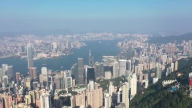 HK 'deki Victoria Peak' te yönetici daireleri. 09 Ekim 2019