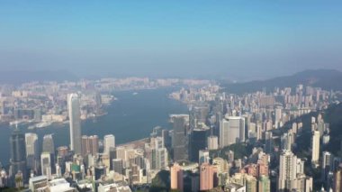 HK 'deki Victoria Peak' te yönetici daireleri. 09 Ekim 2019