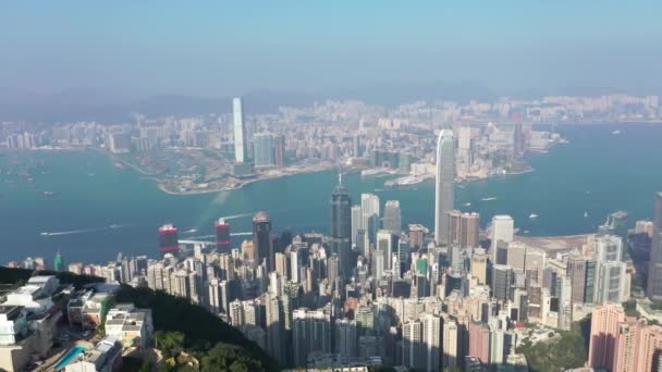 2019年10月9日香港维港山顶行政大楼 — 图库视频影像
