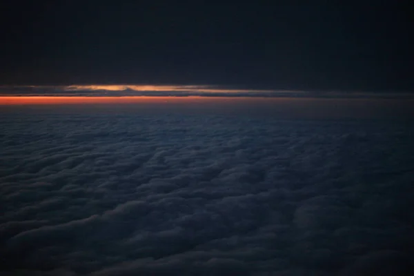 The Sun set View from the Airplane Window — Stock Photo, Image