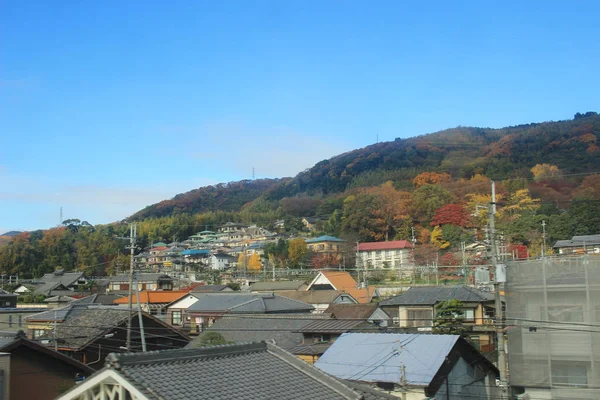 Le côté rural kyoto de la vue mobile du train — Photo