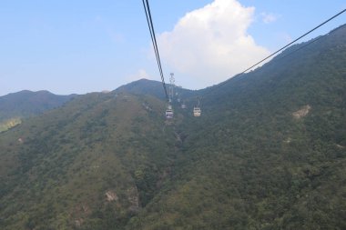 23 Kasım 2019 Ngong Ping 360 teleferiği Ngong Ping köyünde..
