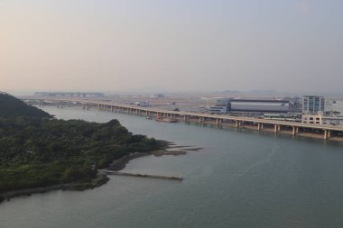 23 Kasım 2019, Hong Kong Zhuhai Macau Köprüsü manzaralı. 