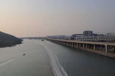 23 Kasım 2019, Hong Kong Zhuhai Macau Köprüsü manzaralı. 