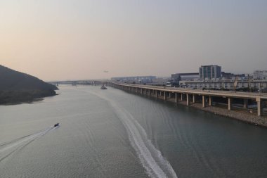 23 Kasım 2019, Hong Kong Zhuhai Macau Köprüsü manzaralı. 