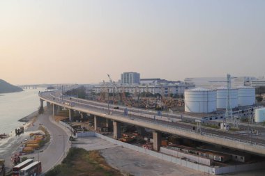 23 Kasım 2019, Hong Kong Zhuhai Macau Köprüsü manzaralı. 
