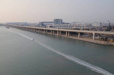 23 Kasım 2019, Hong Kong Zhuhai Macau Köprüsü manzaralı. 