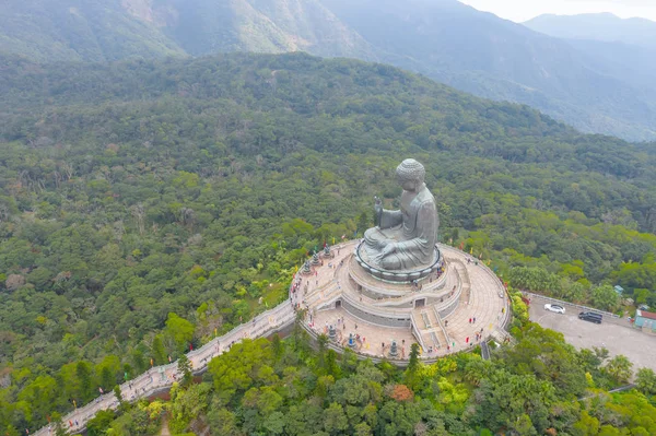 23 Nov 2019 Tian Tan Buddha v Po Lin klášteře v Hong Kongu. — Stock fotografie