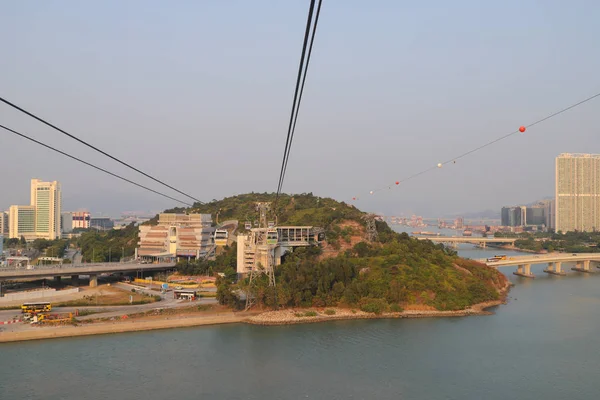 Teleférico Ngong Ping 360 en Lantau Island, Hong Kong. 23 Nov 201 — Foto de Stock