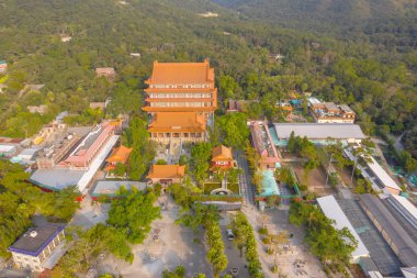 23 Kasım 2019 Bir Ngong Ping Tapınağı, Lantau Adası, Hong Kong.