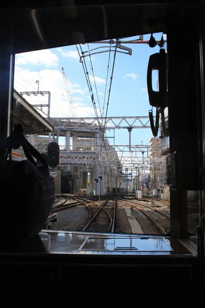 Interior do Japão controlador de trem de frente — Fotografia de Stock