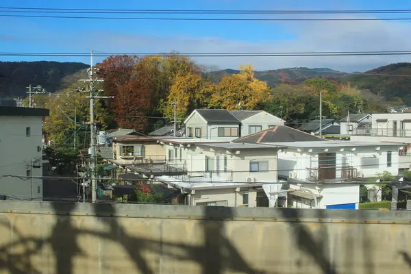 Le côté rural kyoto de la vue mobile du train — Photo