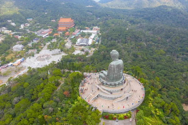 23 Nov 2019 Tian Tan Buddha v Po Lin klášteře v Hong Kongu. — Stock fotografie