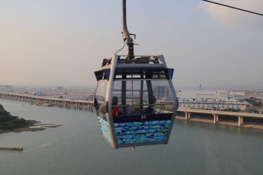 Hong Kong 'daki Lantau Adası' nda Ngong Ping 360 teleferiği. 23 Kasım 201