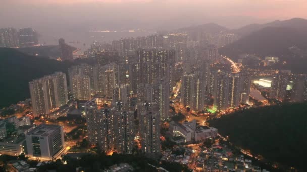 Aerial Footage Silverstrand Beach Buildings Illuminated Night — Stock Video