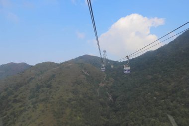 23 Kasım 2019 Ngong Ping 360 teleferiği Ngong Ping köyünde..