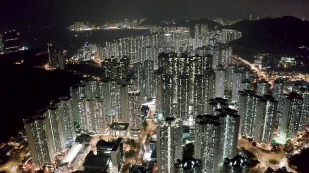 Imagens Aéreas Edifícios Silverstrand Beach Iluminados Noite — Vídeo de Stock