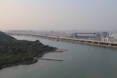 23 Kasım 2019, Hong Kong Zhuhai Macau Köprüsü manzaralı. 