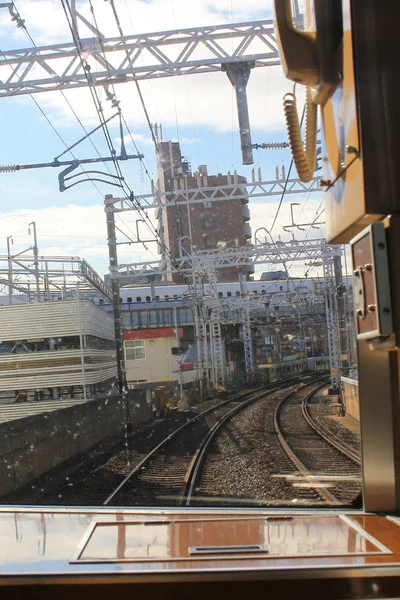 Interior do Japão controlador de trem de frente — Fotografia de Stock