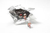 mini postava na kole jízda z fólie balíček taška
