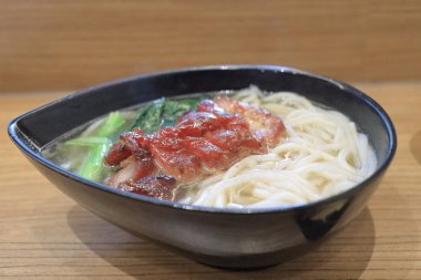 Lezzetli bir Bbq Pork Erişte Çin mutfağı.