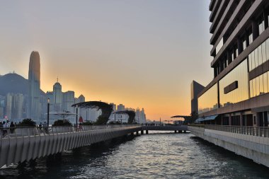 Hong Kong 'da 30 Kasım 2019 Yıldız Bulvarı. Yıldızlar Bulvarı
