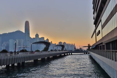 Hong Kong 'da 30 Kasım 2019 Yıldız Bulvarı. Yıldızlar Bulvarı