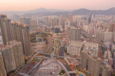 1 Aralık 2019 Hong Kong 'daki Kowloon şehri manzarası.