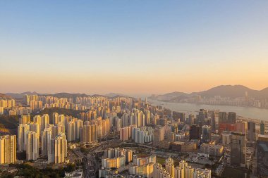 8 Aralık 2019 Kwun Tong, Hong Kong 'un en iyi manzarası.